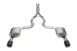 3.0in. Dual Rear Exit Cat-Back Exhaust System with 4.5in. Straight Cut Carbon Fi
